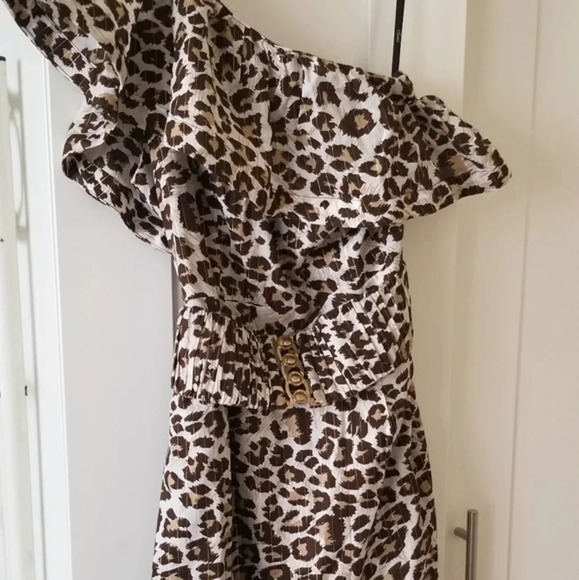 NWOT Leopard print one shoulder dress - Picture 5 of 5